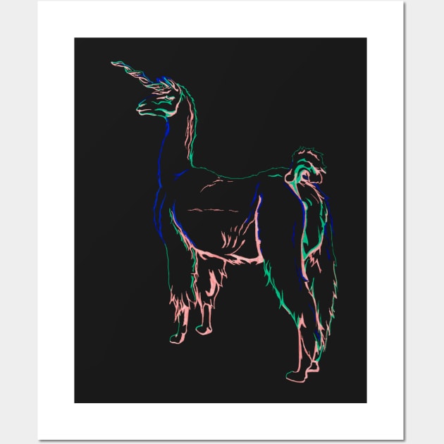 Llama Unicorn Wall Art by RaLiz